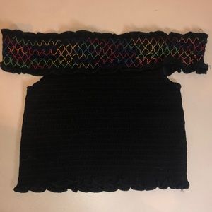 cropped off the shoulder top